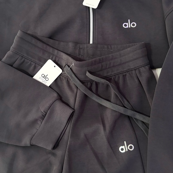 ALO Yoga Pants - ALO Yoga Charcoal Tracksuit Set
